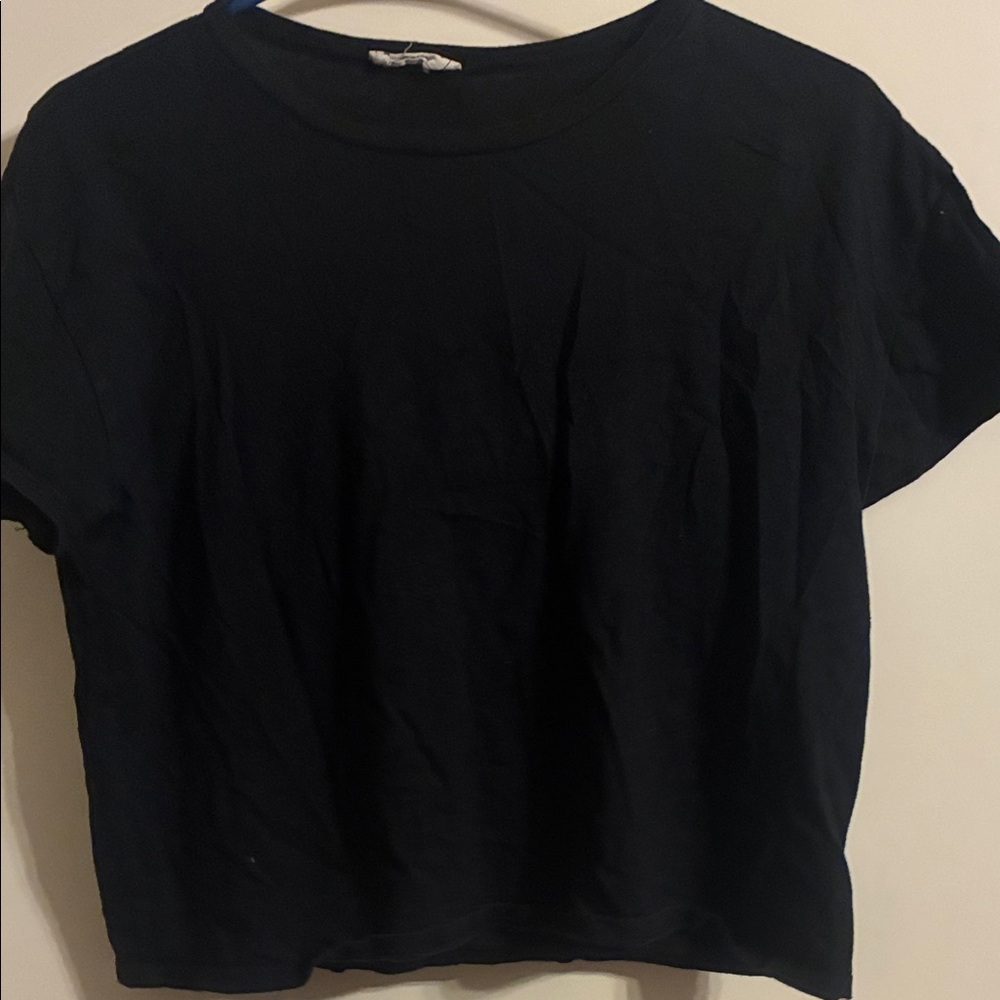 Elegant Black Short Sleeve Women's Tee